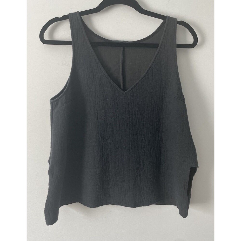Creatures Of Comfort Tank Top Dark Grey No Size Zipper Oversized Boho Hippie